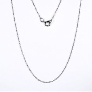 14K White Gold 18” Rope Chain Necklace .39g - New